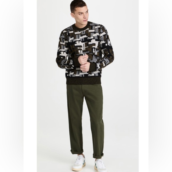 RAG & BONE Men's Wool Reversible Birdseye Wool Sweater Black Multi M New - Picture 6 of 14